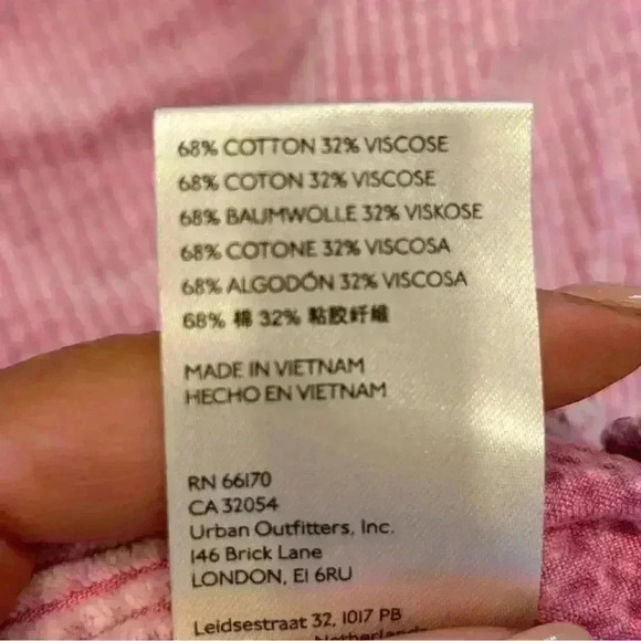 New NWT Free People Moon Flower Mini Corduroy Pink Dress Size Large - Picture 8 of 8